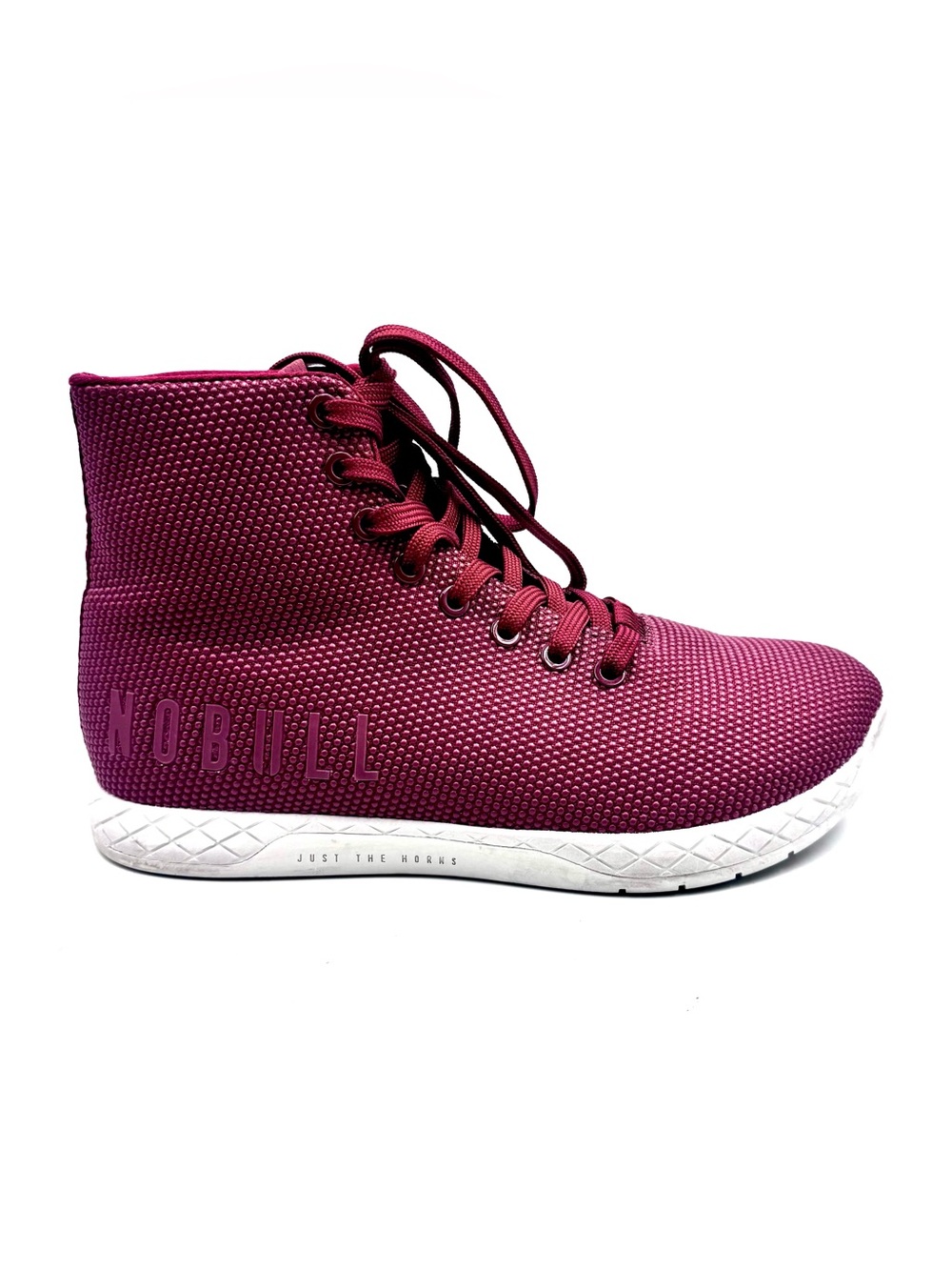 NOBULL High Top Trainers Burgundy Maroon SuperFabric Mens 7 Womens 8.5